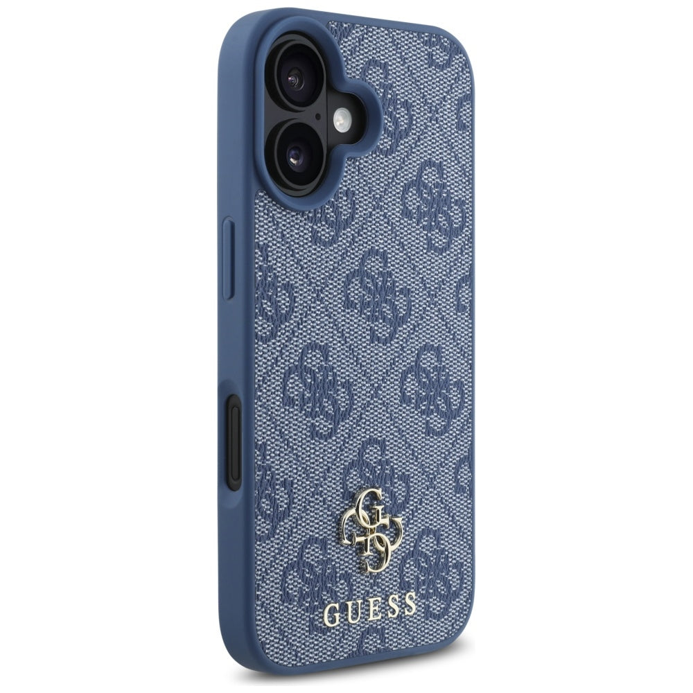MagSafe hoesje voor Apple iPhone 16, Guess, 4G Small en Classic Logo, Blauw