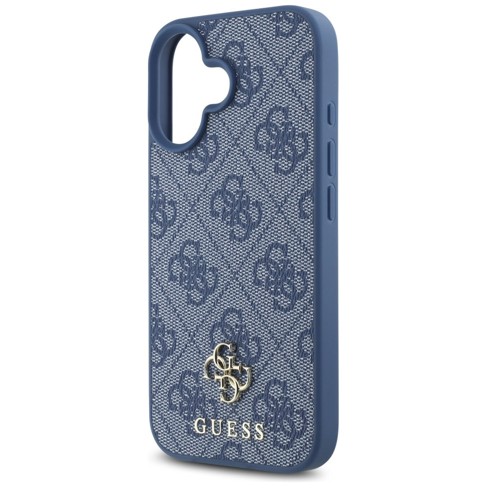 MagSafe hoesje voor Apple iPhone 16, Guess, 4G Small en Classic Logo, Blauw