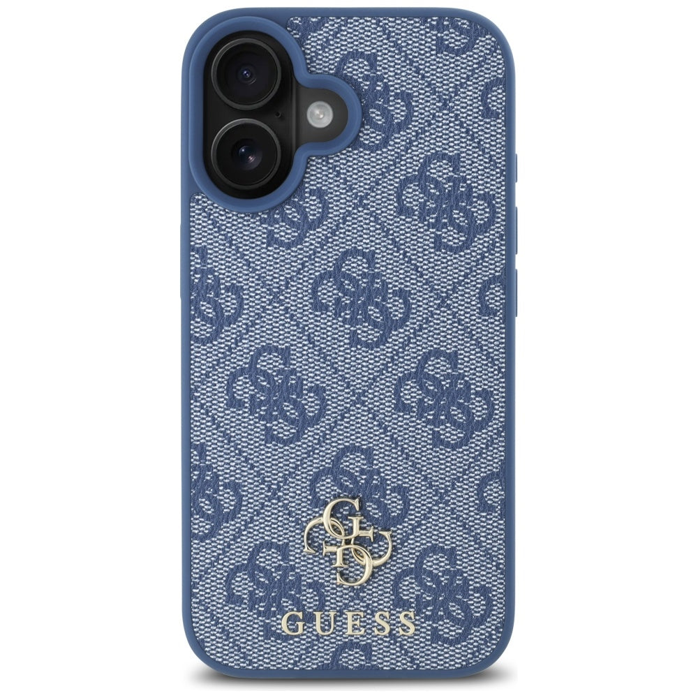 MagSafe hoesje voor Apple iPhone 16, Guess, 4G Small en Classic Logo, Blauw