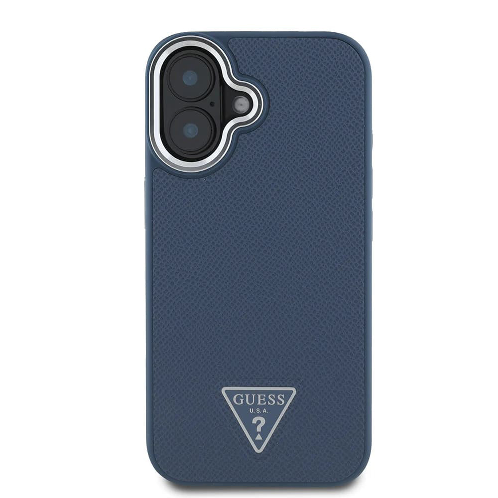 MagSafe hoes voor Apple iPhone 16, Guess, Grained Triangle Logo, Zwart