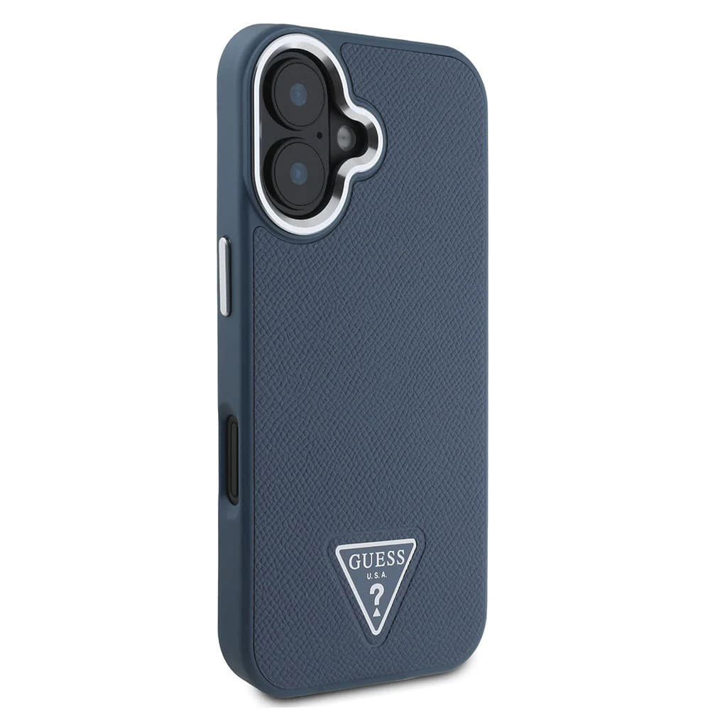 MagSafe hoes voor Apple iPhone 16, Guess, Grained Triangle Logo, Zwart