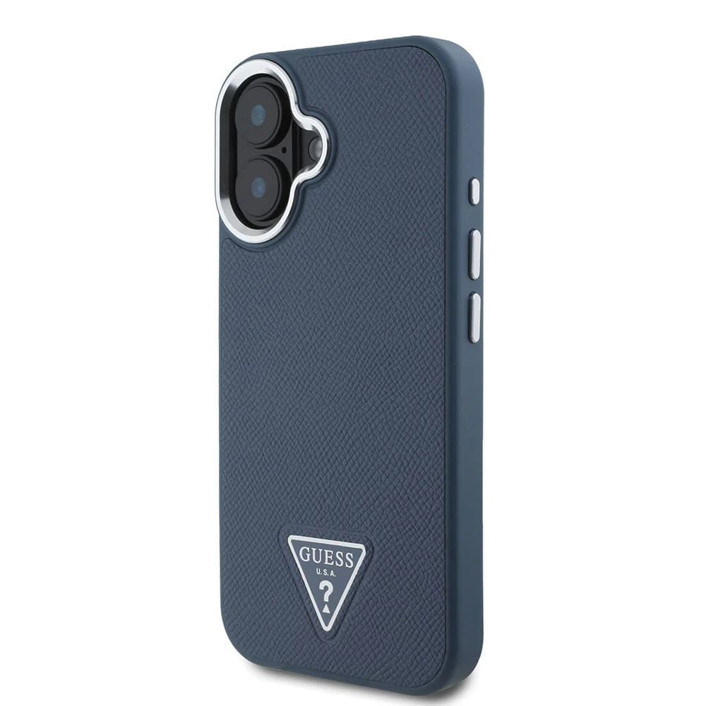 MagSafe hoes voor Apple iPhone 16, Guess, Grained Triangle Logo, Zwart