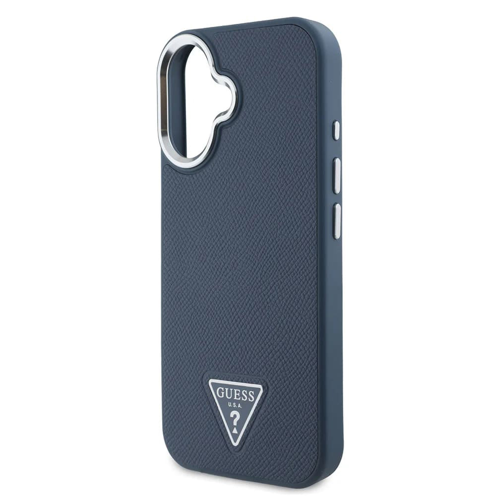 MagSafe hoes voor Apple iPhone 16, Guess, Grained Triangle Logo, Zwart