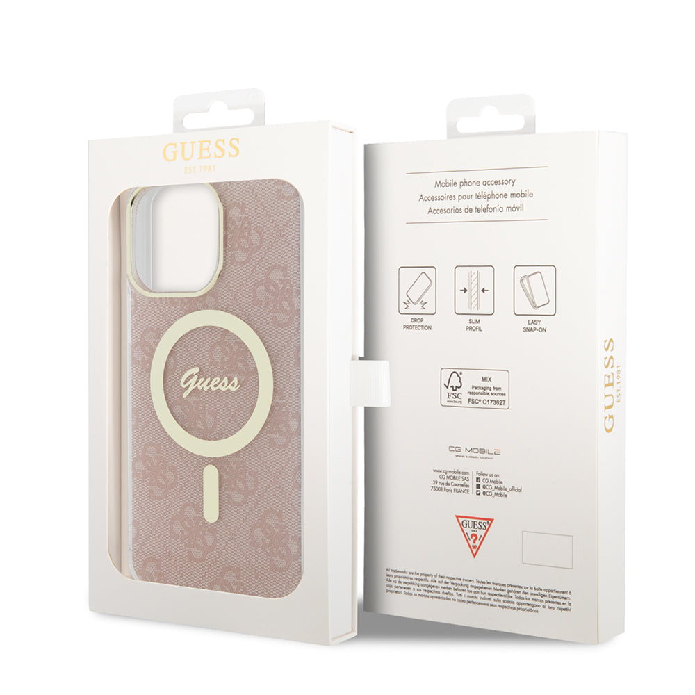 MagSafe hoesje voor Apple iPhone 16, Guess, IML 4G, Roze