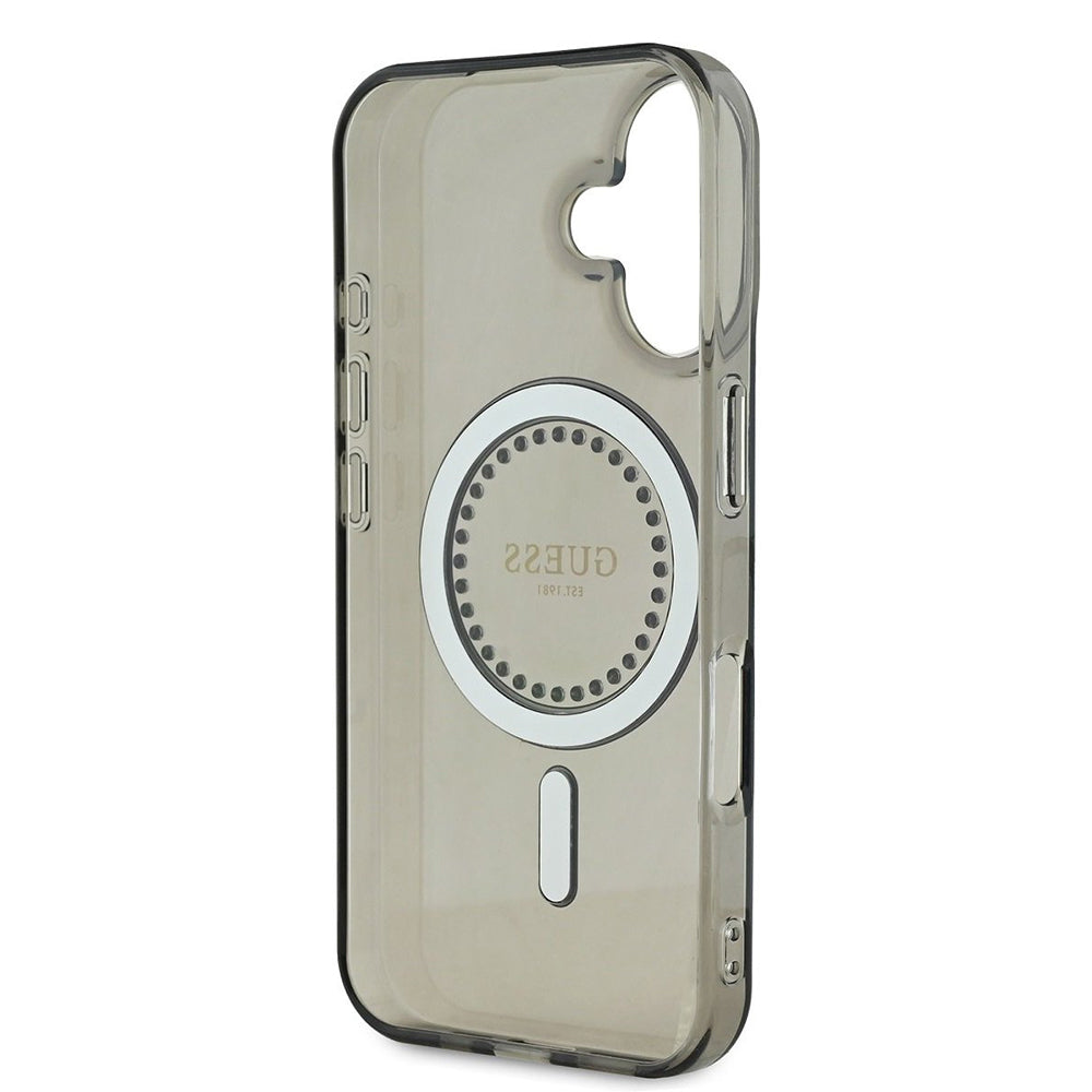 MagSafe hoesje voor Apple iPhone 16, Guess, IML Rhinestone, Zwart