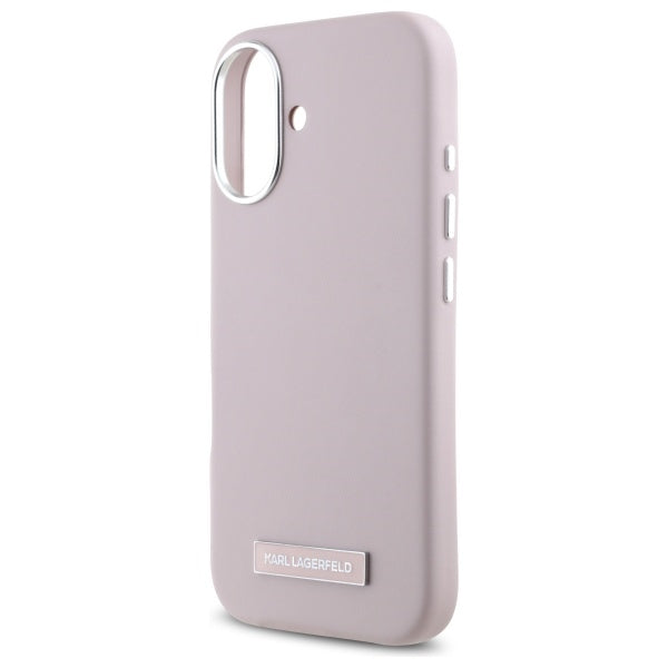 MagSafe hoes voor Apple iPhone 16, Karl Lagerfeld, FW Metal Plate, Roze