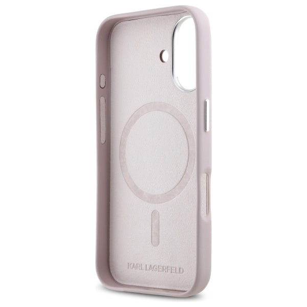 MagSafe hoes voor Apple iPhone 16, Karl Lagerfeld, FW Metal Plate, Roze