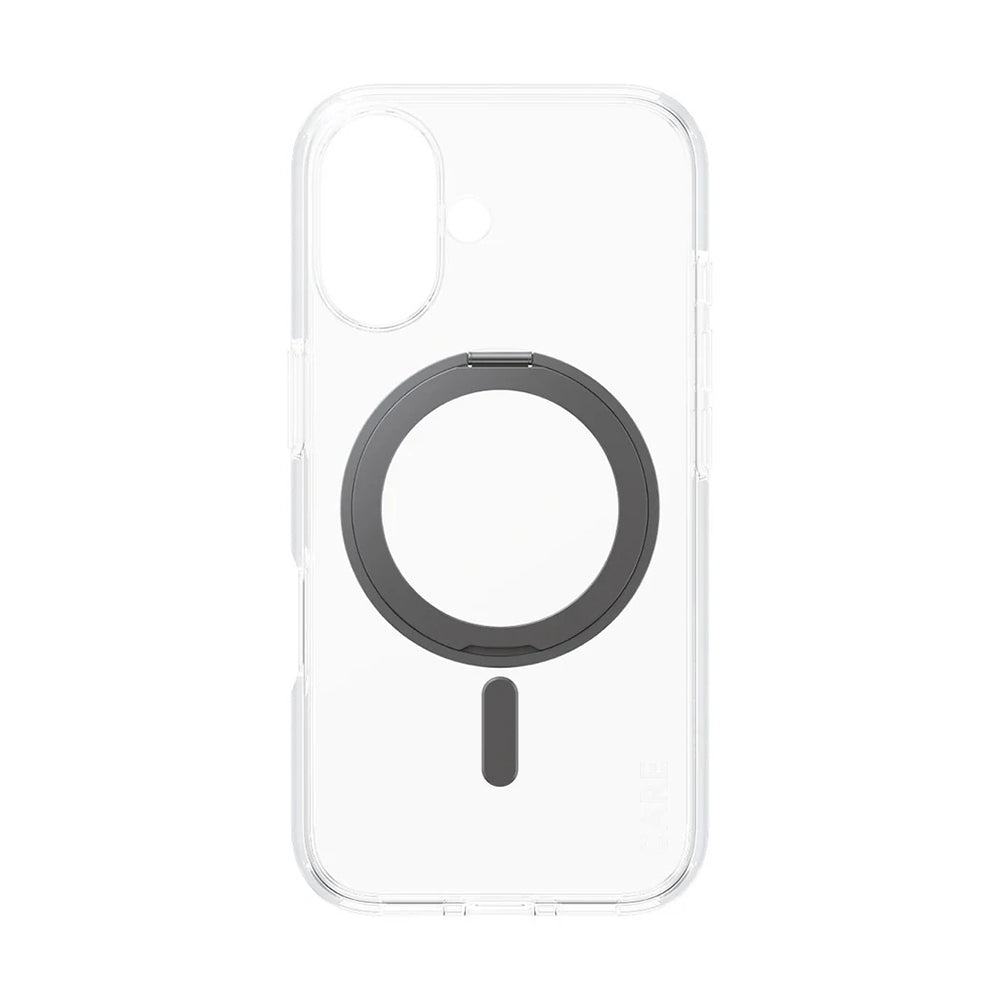 Coque MagSafe pour Apple iPhone 16, PanzerGlass, avec fonction support, Transparente Noire