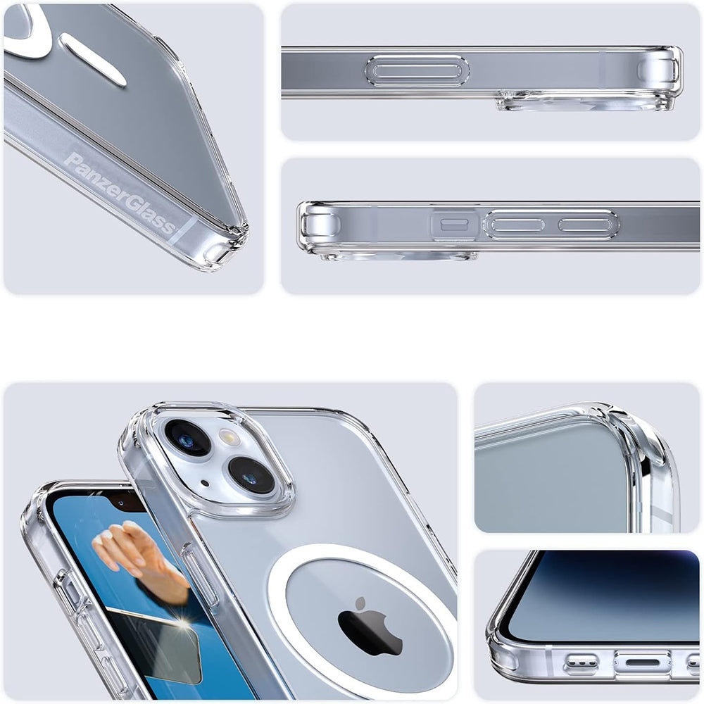 MagSafe Hülle für Apple iPhone 16, PanzerGlass, HardCase, Weiß Transparent