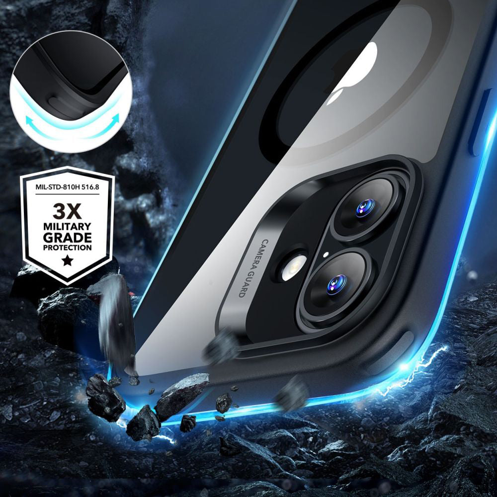 Coque MagSafe pour Apple iPhone 16 Plus, ESR, Classic Hybrid avec Protecteur d'Écran, Noir Transparent