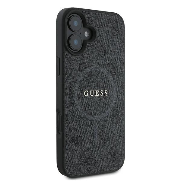 MagSafe Hülle für Apple iPhone 16 Plus, Guess, 4G Ring Classic Logo, Schwarz