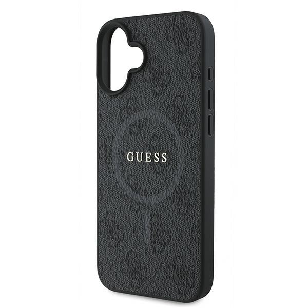 MagSafe Hülle für Apple iPhone 16 Plus, Guess, 4G Ring Classic Logo, Schwarz