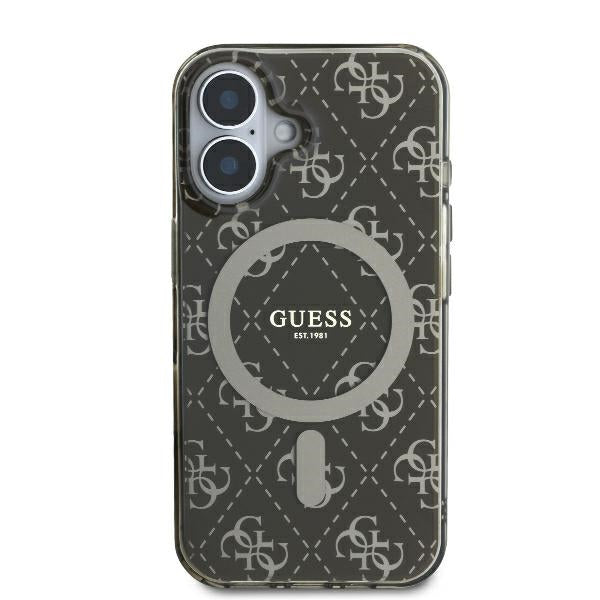 MagSafe hoesje voor Apple iPhone 16 Plus, Guess, IML 4G Achtergrond, Bruin