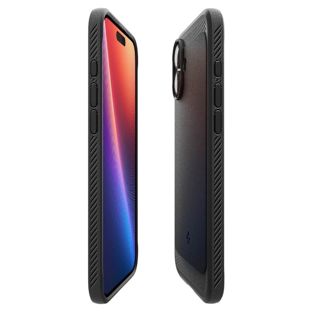 MagSafe hoesje voor Apple iPhone 16 Plus, Spigen, Rugged Armor, Matzwart