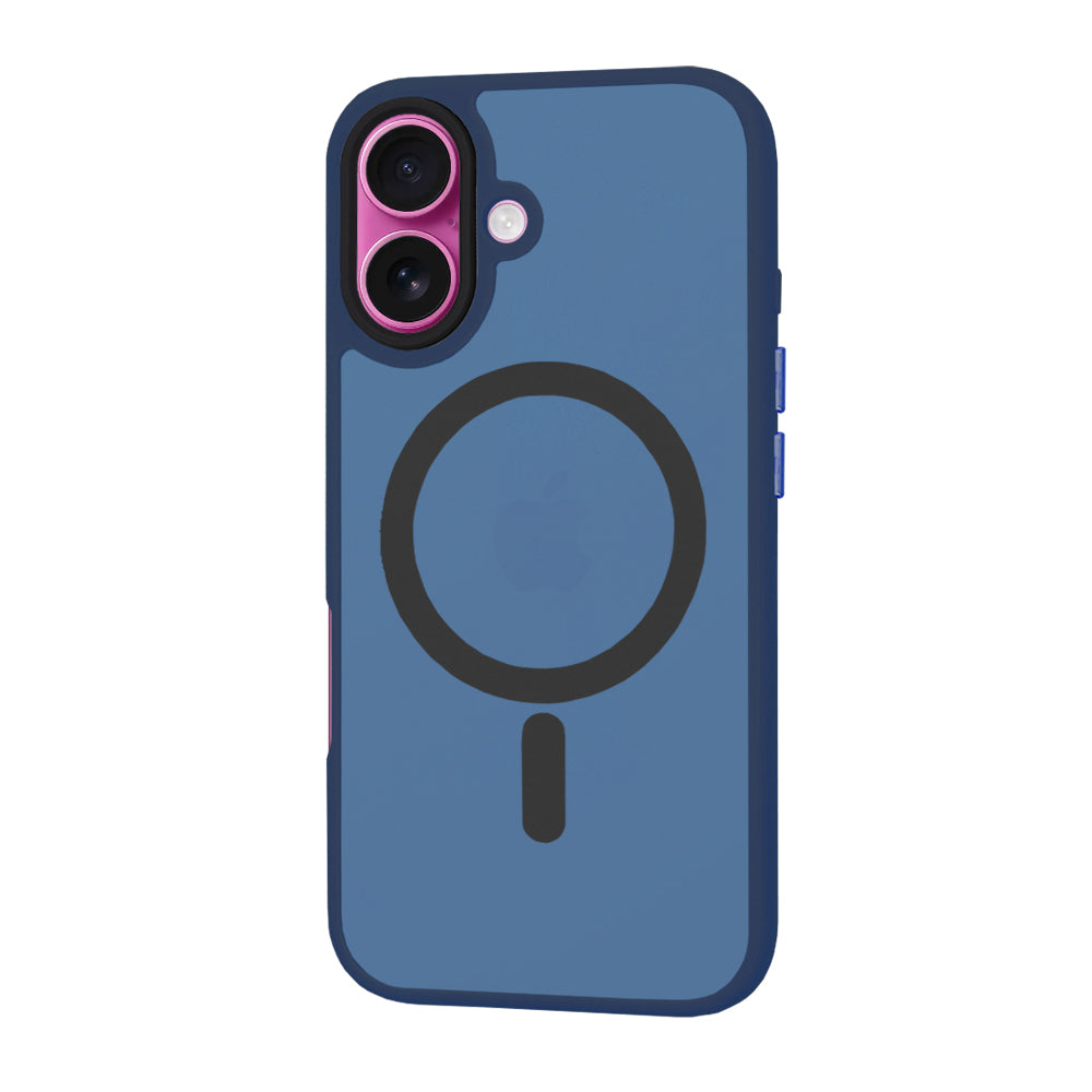 Coque MagSafe pour Apple iPhone 16 Plus, Techsuit, HaloFrost, Bleu marine