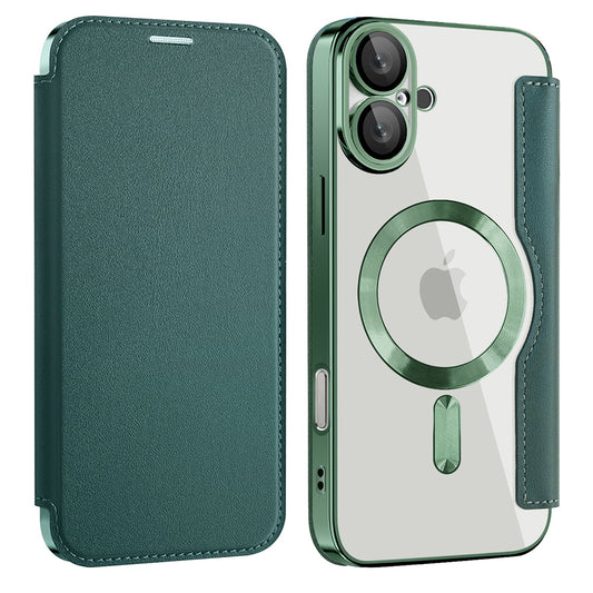 MagSafe-hoes voor Apple iPhone 16 Plus, Techsuit, SmartMag Book, Groen