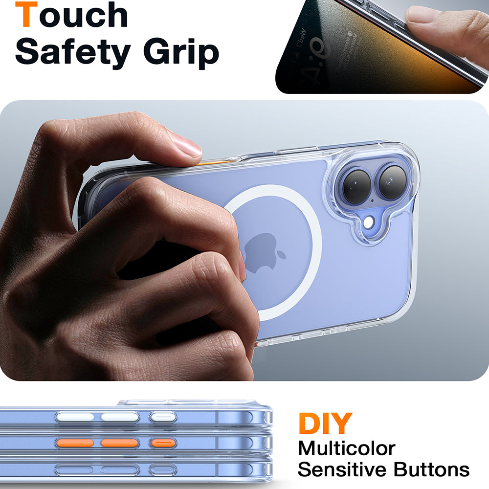 Coque MagSafe pour Apple iPhone 16 Plus, Torras, Diamond, Transparente