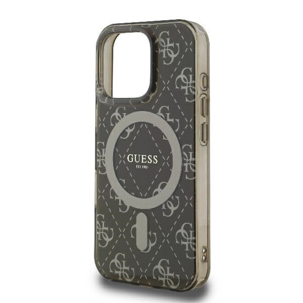 Étui MagSafe pour Apple iPhone 16 Pro, Guess, IML 4G Background, Marron
