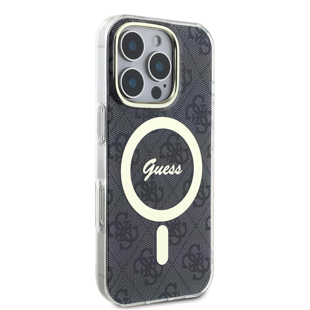 MagSafe Hülle für Apple iPhone 16 Pro, Guess, IML 4G, Schwarz