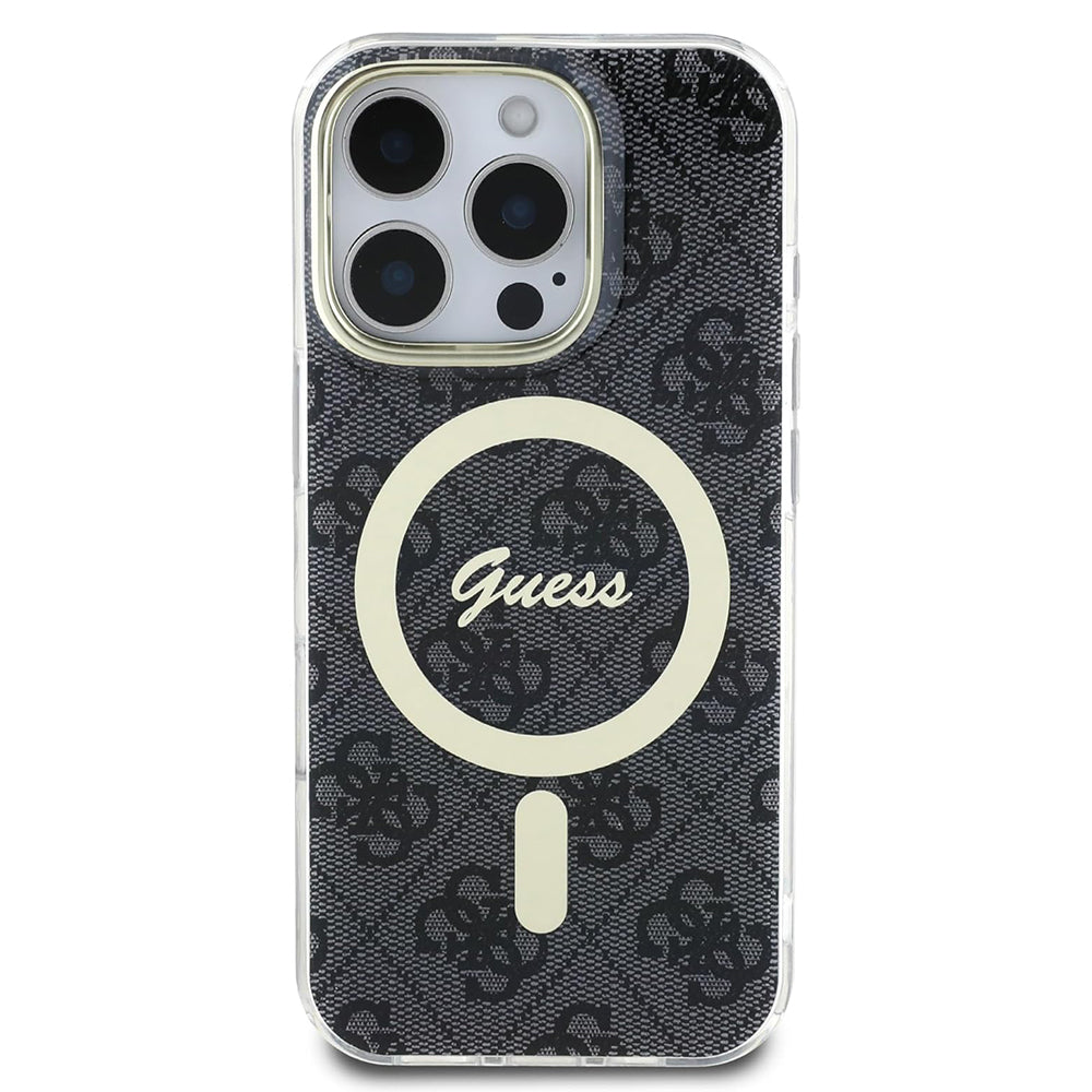 MagSafe Hülle für Apple iPhone 16 Pro, Guess, IML 4G, Schwarz