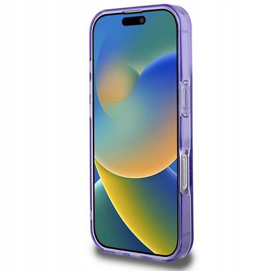 Étui MagSafe pour Apple iPhone 16 Pro, Guess, IML Couronne de Fleurs, Violet