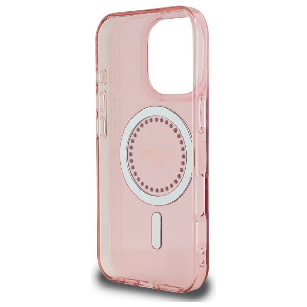 MagSafe hoesje voor Apple iPhone 16 Pro, Guess, IML Rhinestone, Roze