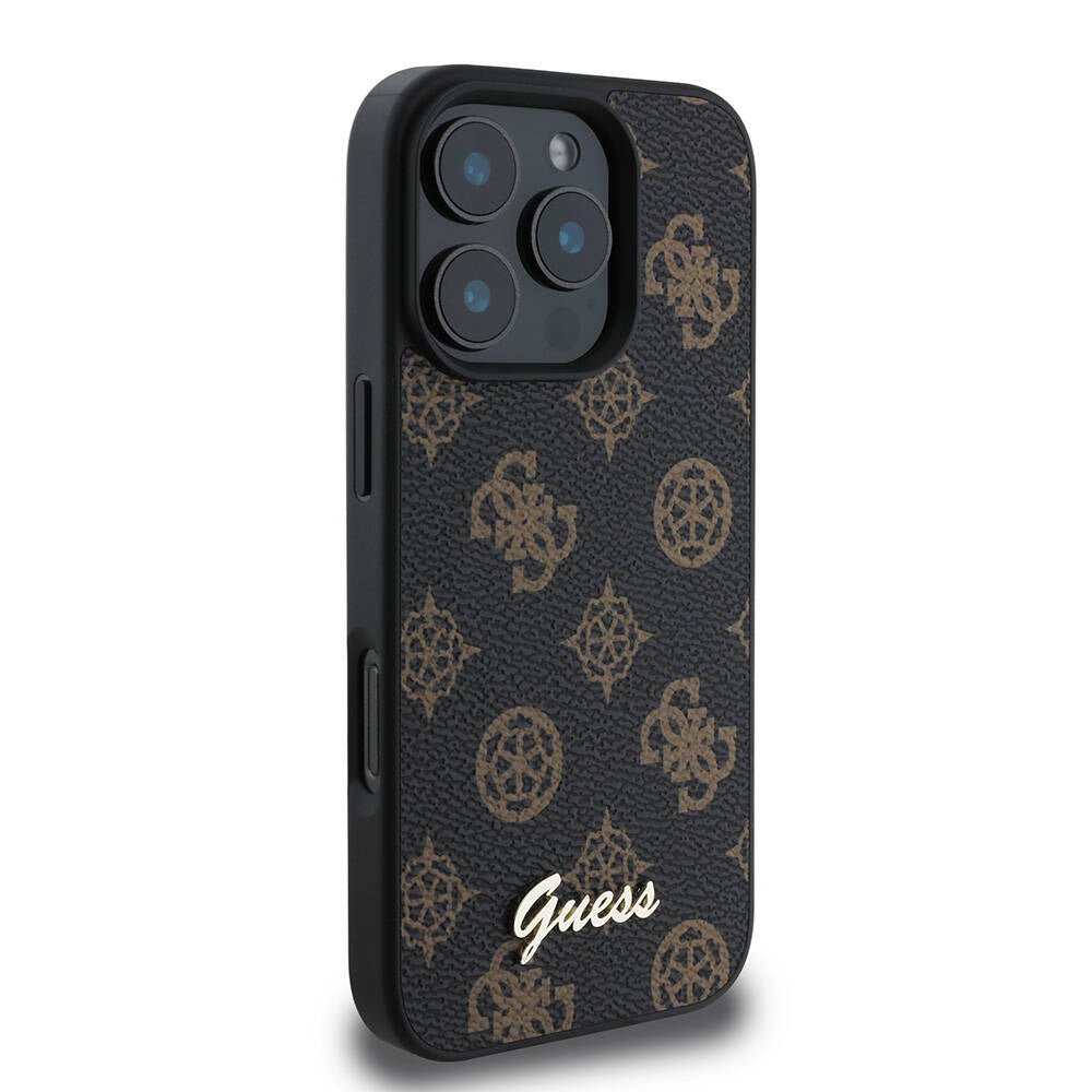 MagSafe hoes voor Apple iPhone 16 Pro, Guess, Peony Script, Zwart