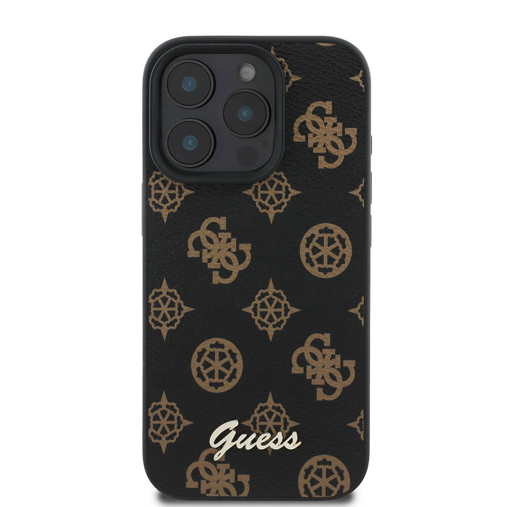 MagSafe hoes voor Apple iPhone 16 Pro, Guess, Peony Script, Zwart