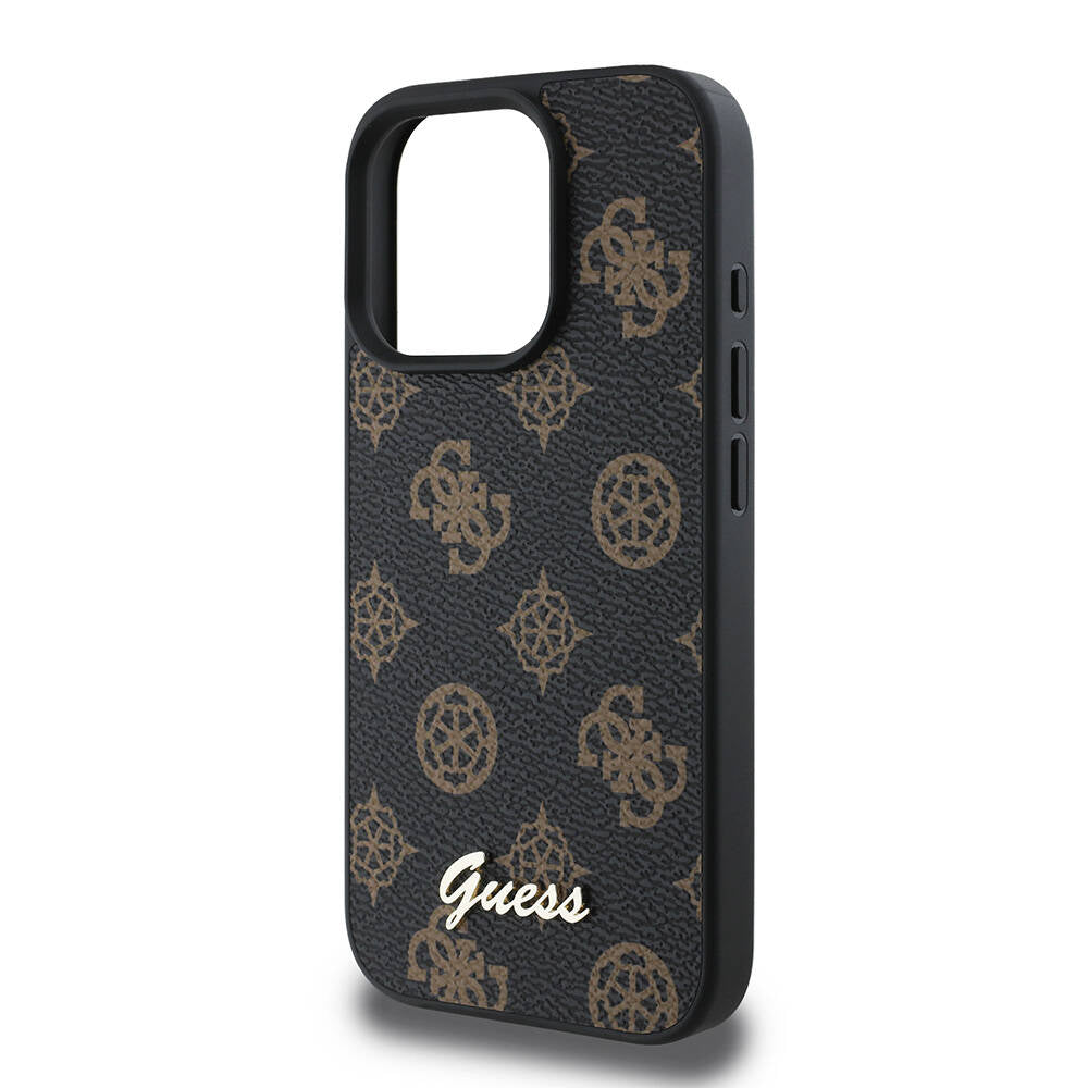 MagSafe hoes voor Apple iPhone 16 Pro, Guess, Peony Script, Zwart