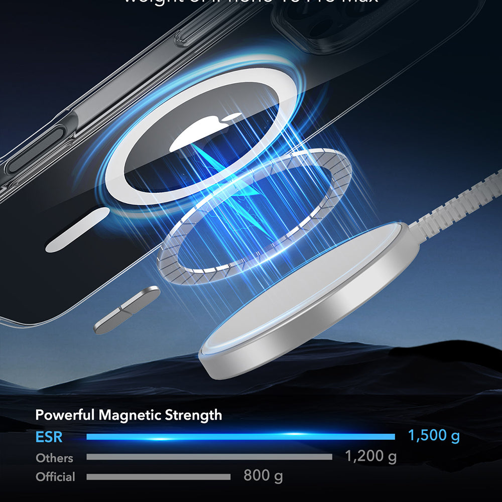 MagSafe hoesje voor Apple iPhone 16 Pro Max, ESR, Classic Hybrid, Transparant