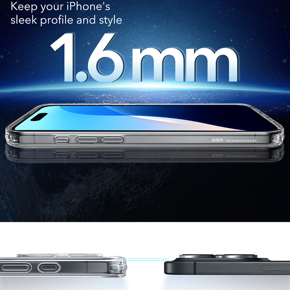 MagSafe hoesje voor Apple iPhone 16 Pro Max, ESR, Classic Hybrid, Transparant