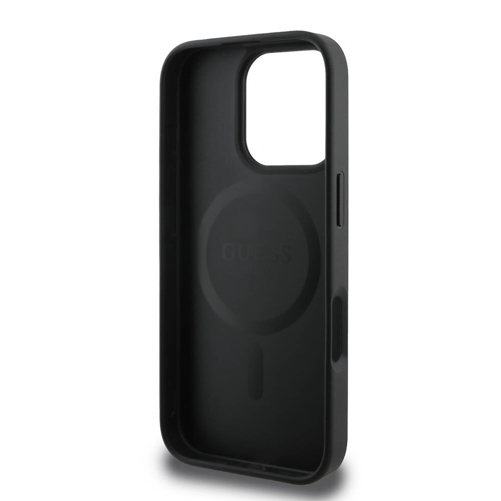 MagSafe hoesje voor Apple iPhone 16 Pro Max, Guess, Peony Script, Zwart