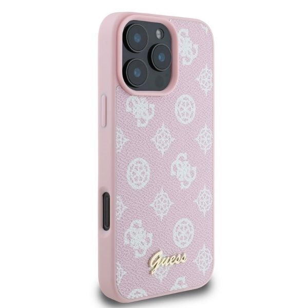 MagSafe Hülle für Apple iPhone 16 Pro Max, Guess, Peony Script, Rosa