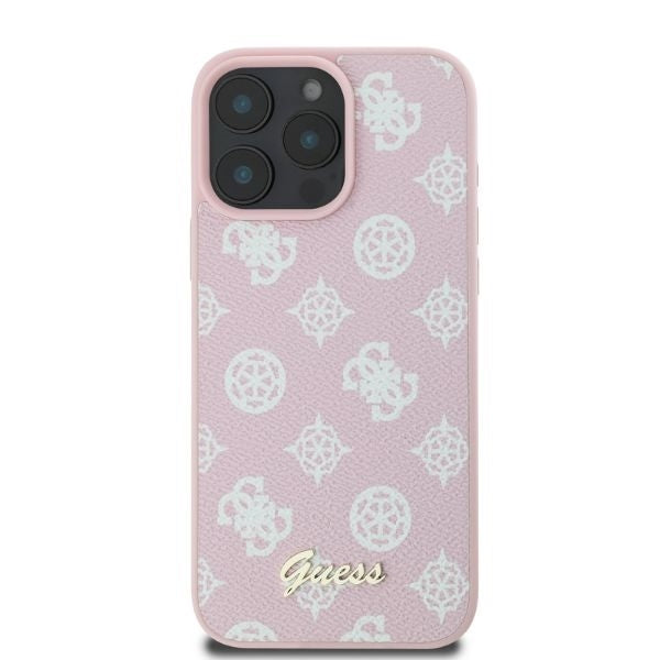 MagSafe Hülle für Apple iPhone 16 Pro Max, Guess, Peony Script, Rosa