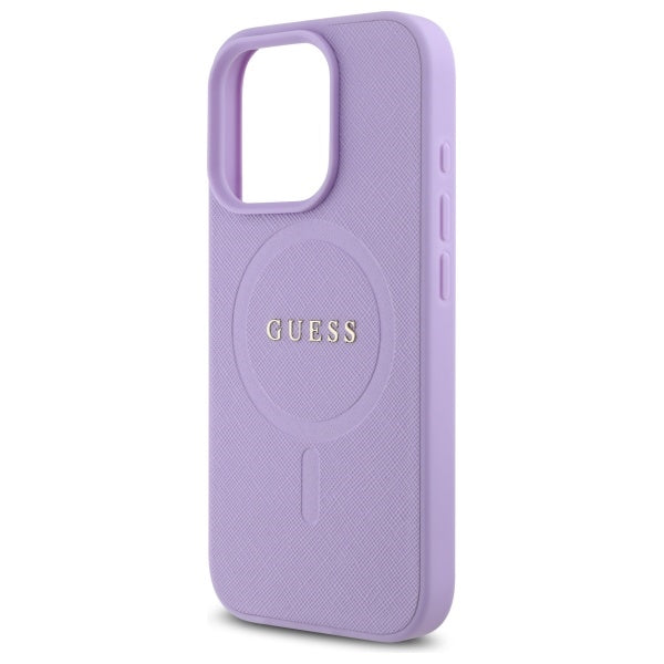 Étui MagSafe pour Apple iPhone 16 Pro Max, Guess, Saffiano, Mauve