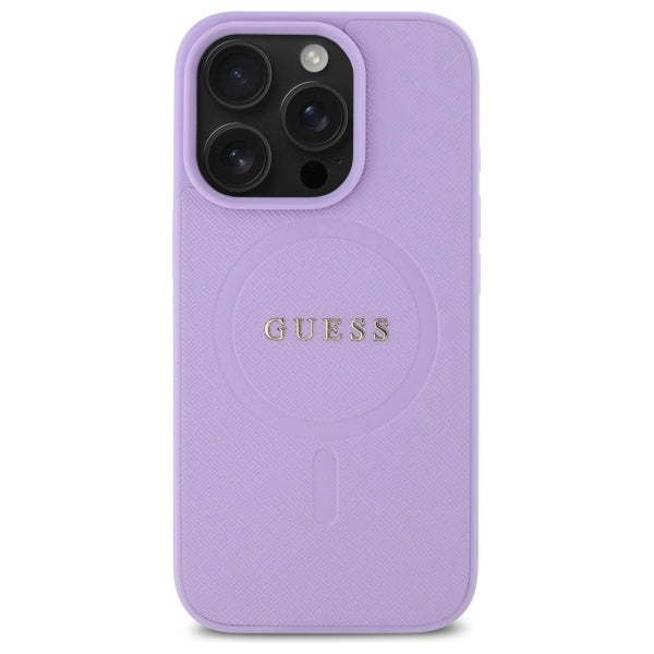 Étui MagSafe pour Apple iPhone 16 Pro Max, Guess, Saffiano, Mauve