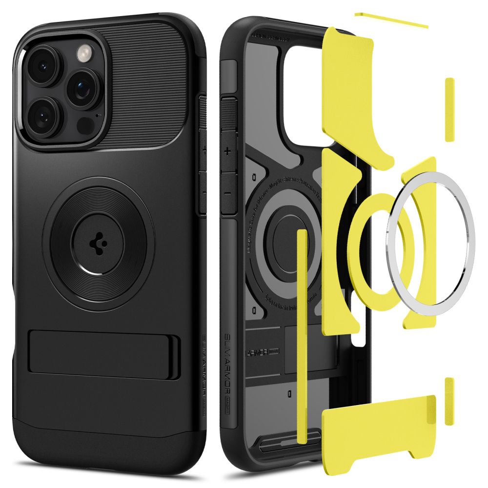 MagSafe hoesje voor Apple iPhone 16 Pro Max, Spigen, Slim Armor, Zwart