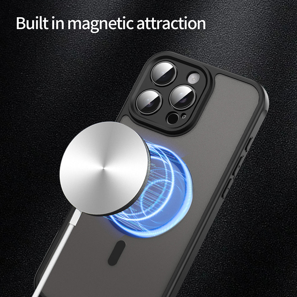 Coque MagSafe pour Apple iPhone 16 Pro Max, Techsuit, HaloFrost II, Noire