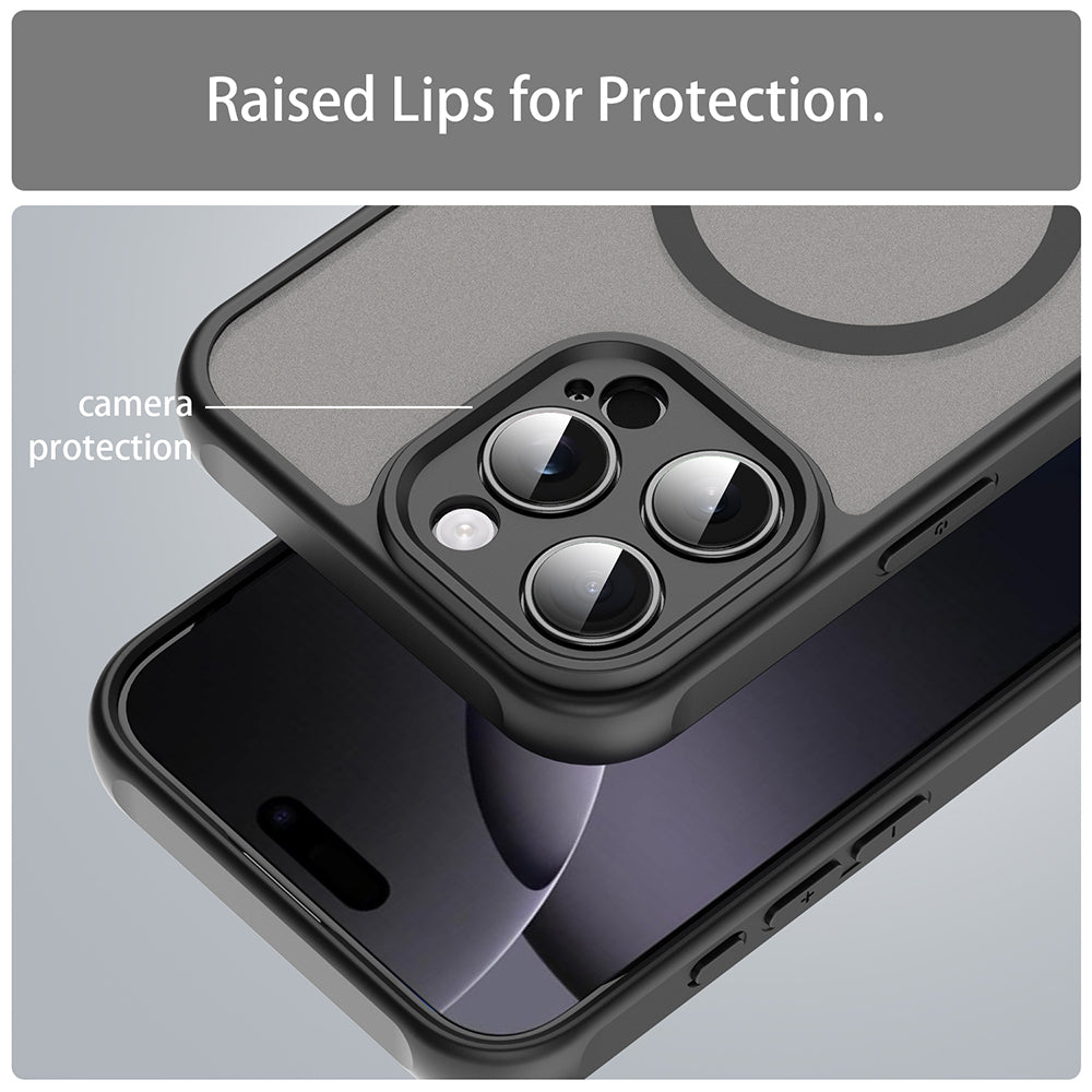 Coque MagSafe pour Apple iPhone 16 Pro Max, Techsuit, HaloFrost II, Noire