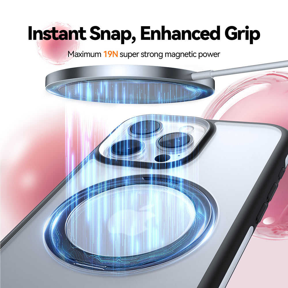 MagSafe Hülle für Apple iPhone 16 Pro Max, Torras, Ostand R Fusion, Schwarz