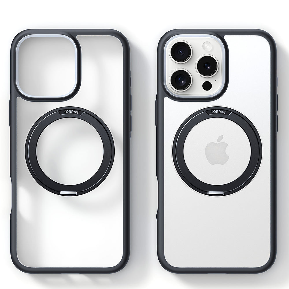 MagSafe Hülle für Apple iPhone 16 Pro Max, Torras, Ostand R Fusion, Schwarz