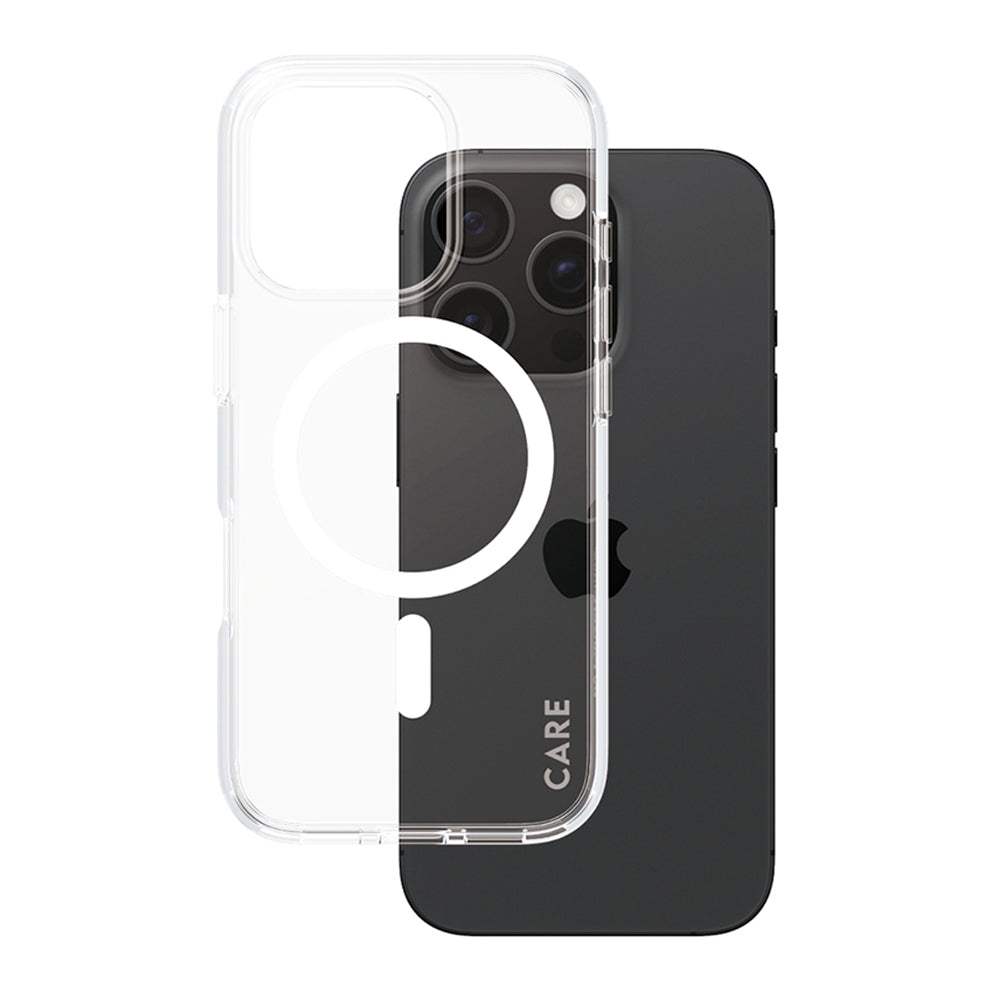 Coque MagSafe pour Apple iPhone 16 Pro, PanzerGlass, Care Urban Combat, Transparente Blanche