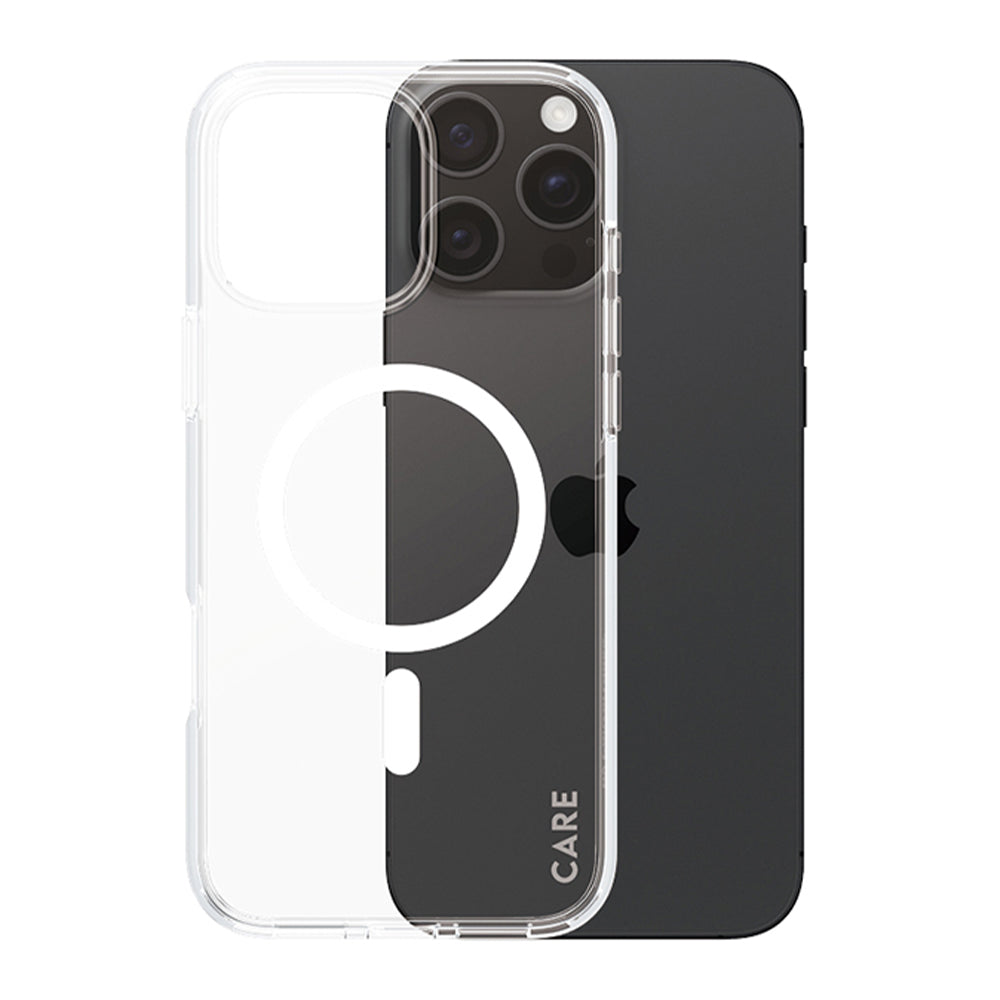 Coque MagSafe pour Apple iPhone 16 Pro, PanzerGlass, Care Urban Combat, Transparente Blanche
