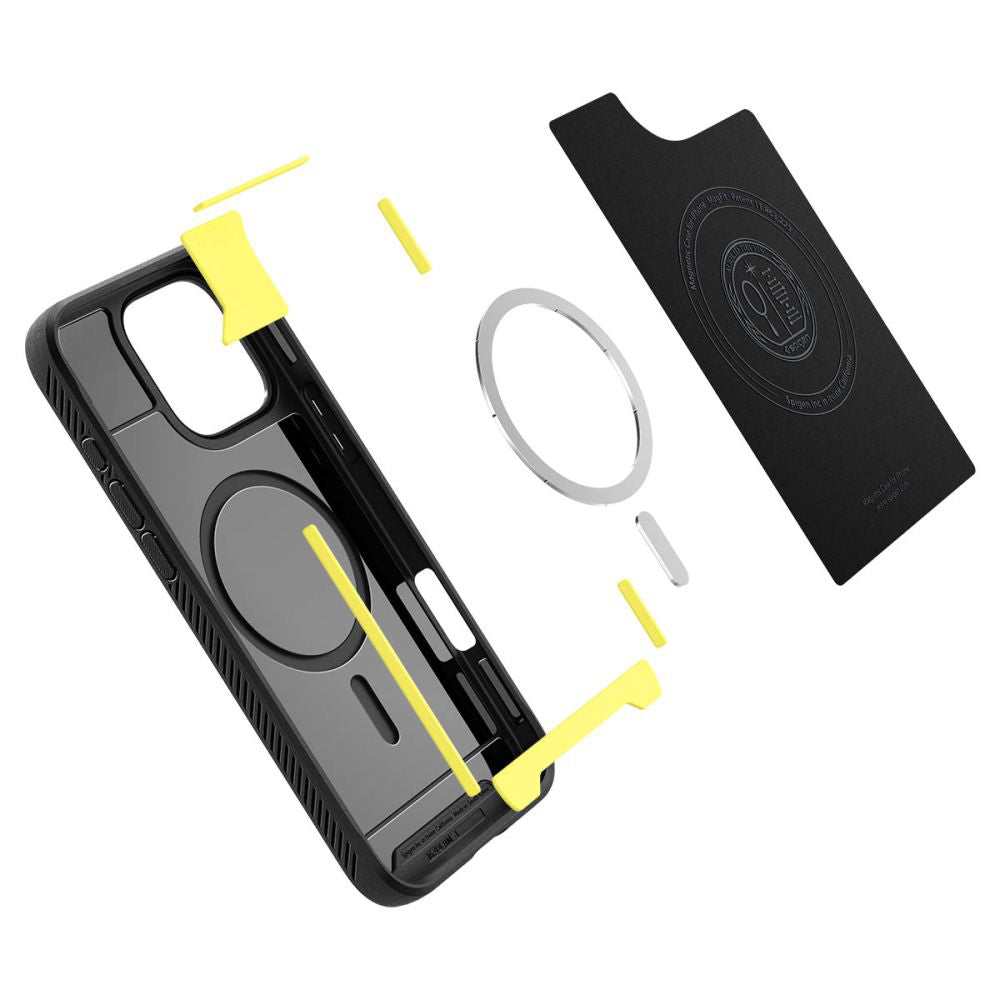 MagSafe Hülle für Apple iPhone 16 Pro, Spigen, Rugged Armor, Mattschwarz ACS08115