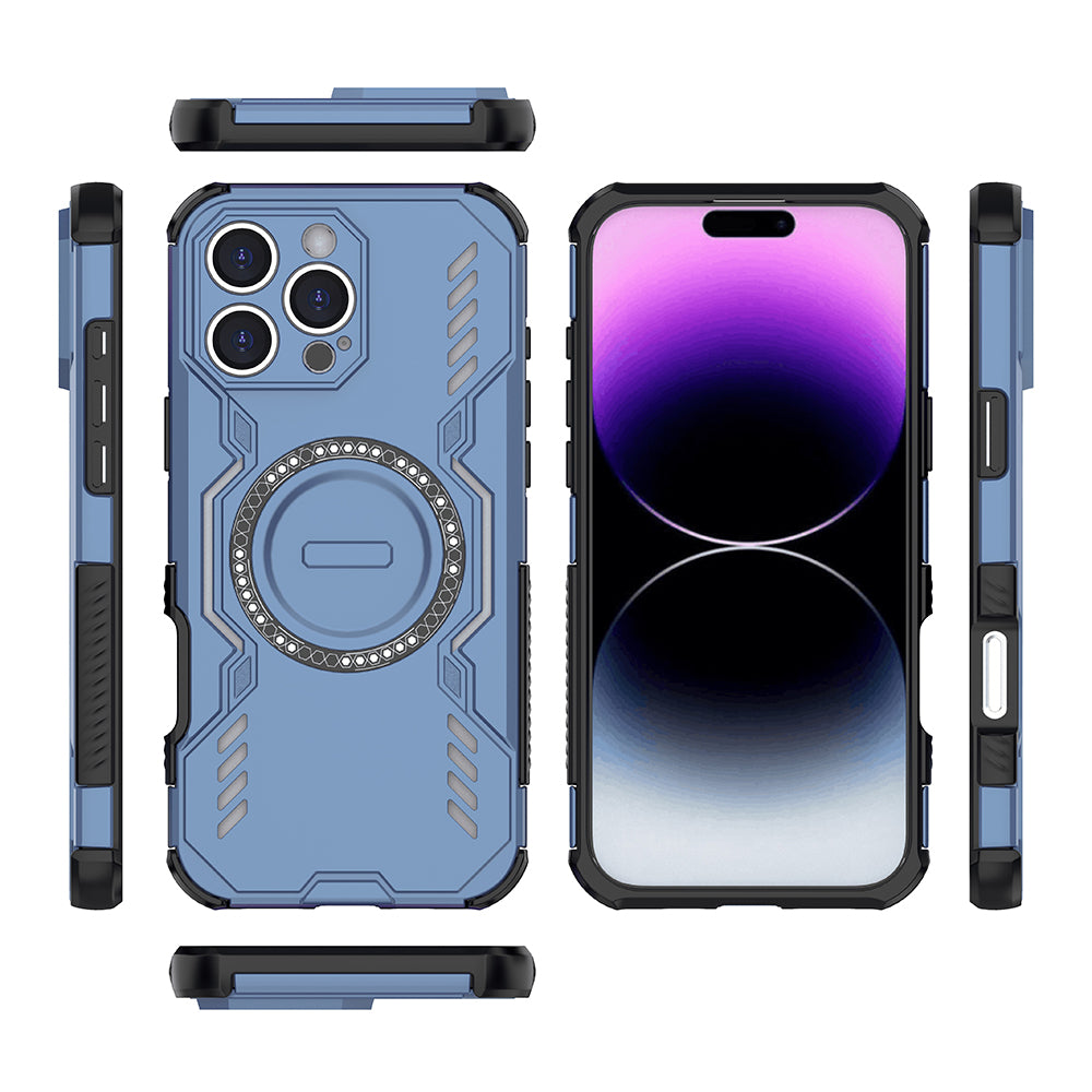 Coque MagSafe pour Apple iPhone 16 Pro, Techsuit, ArmorMag, Bleue
