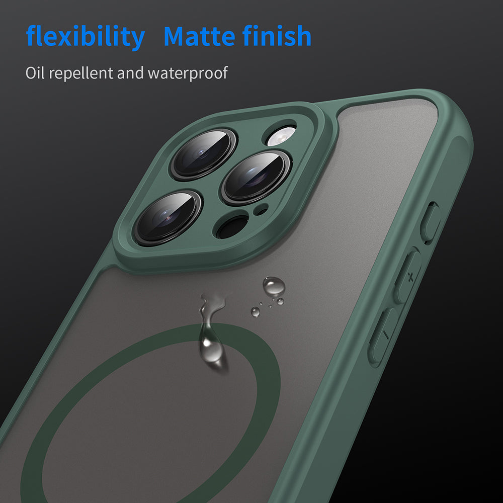 Coque MagSafe pour Apple iPhone 16 Pro, Techsuit, HaloFrost II, Vert