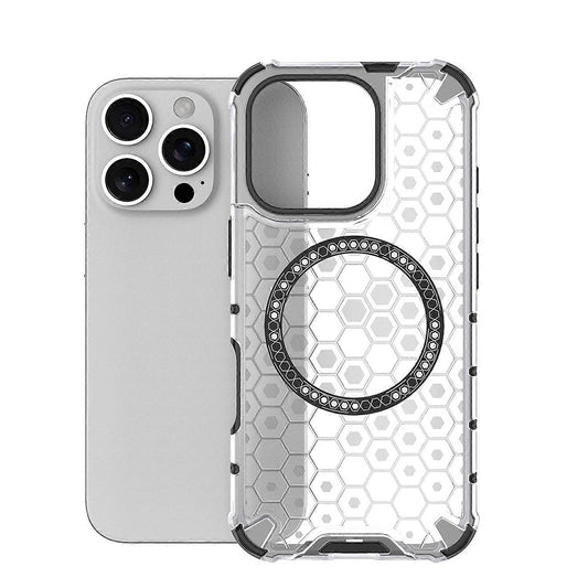 MagSafe-Hülle für Apple iPhone 16 Pro, Techsuit, HoneyComb Shield, Weiß