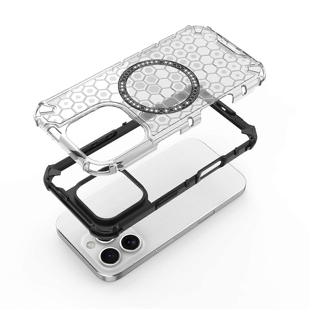 Coque MagSafe pour Apple iPhone 16 Pro, Techsuit, HoneyComb Shield, Noire