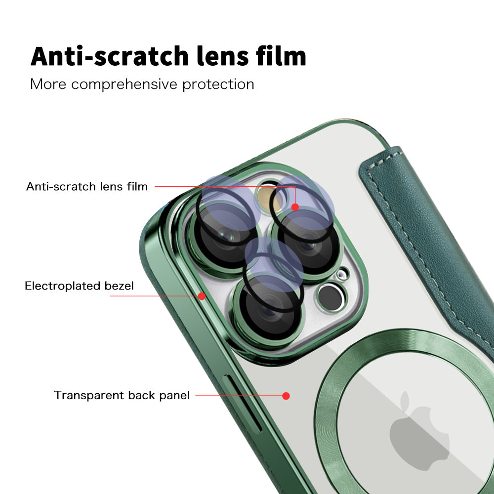 Coque MagSafe pour Apple iPhone 16 Pro, Techsuit, SmartMag Book, Vert