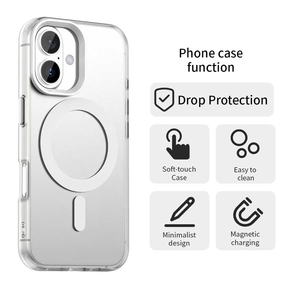 Coque MagSafe pour Apple iPhone 16, Techsuit, CandyCase, Blanche